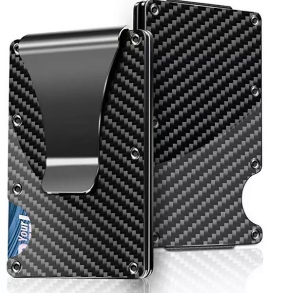 Front Pocket Carbon Fibre Cardholder & Money Clip - Picture 1 of 10
